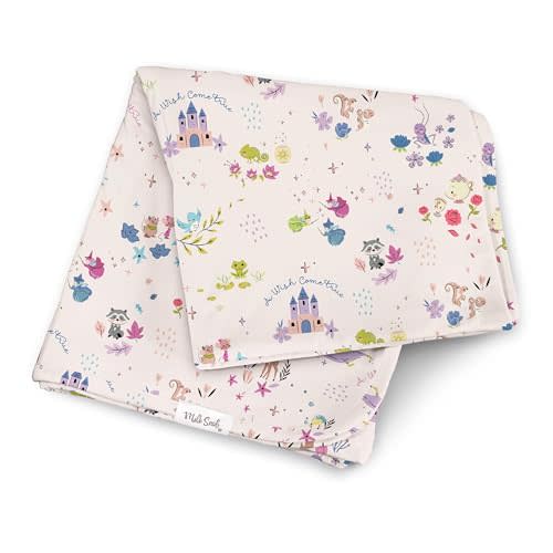 Milk Snob Disney A Wish Come True Baby Boy/Girl Swaddle Blanket, Soft Receiving, Security and Play, Toddler Infant NewbornBedding, Baby Shower, Baby Registry Gender Neutral Gift, 35x35