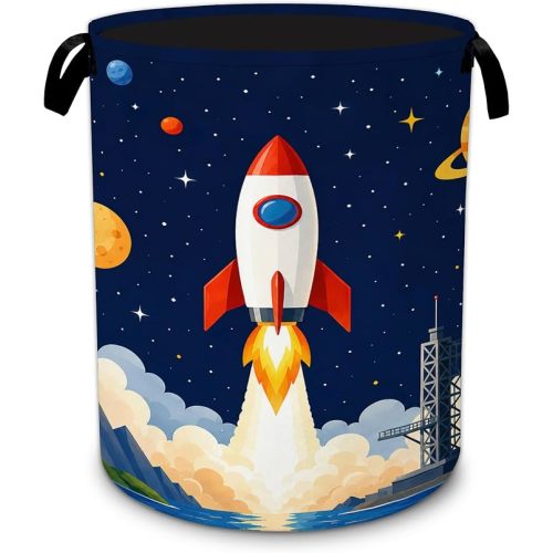 Cartoon Rocket Laundry Basket