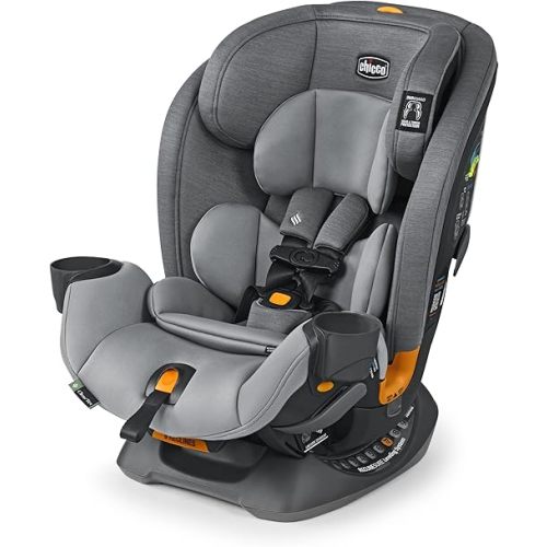 Chicco OneFit™ ClearTex® Slim All-in-One Car Seat, Rear-Facing Seat for Infants 5-40 lbs., Forward-Facing Car Seat 25-65 lbs., Booster 40-100 lbs., Convertible Car Seat | Drift/Grey