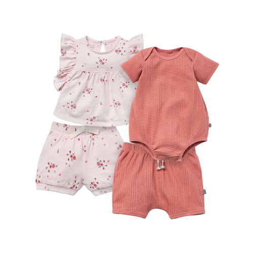 Modern Moments by Gerber Baby Neutral Organic 4-Piece Outfit Set, Sizes 0/3 Months - 24 Months