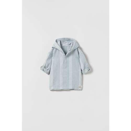 STRIPED HOODED SHIRT