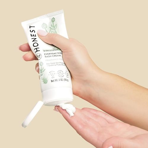 The Honest Company Hypoallergenic Diaper Rash Cream | Moisturizing + Calming Zinc Oxide Ointment | NEA Recognized, Cruelty Free | Value Size, 6 oz