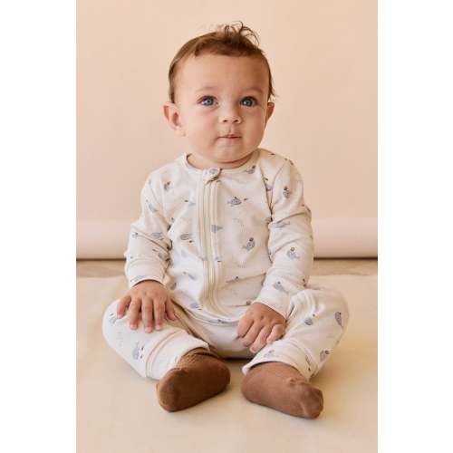 Organic Cotton Reese Zip Onepiece - Whales