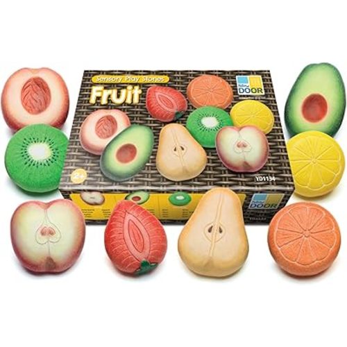 Yellow Door Fruit Sensory Play Stones, Set of 8