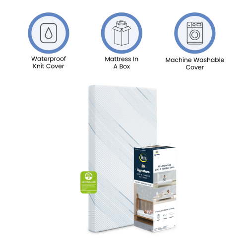 Serta Signature Dual Sided 5" Crib /Toddler Mattress in a Box, GREENGUARD Gold, Firm Plant-Based Foam
