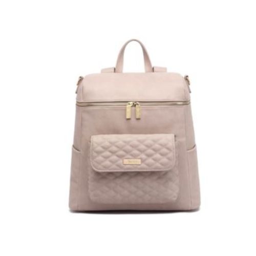 Toddler Monaco Diaper Bag Backpack, Made from Luxury Materials with Stylish Exterior, Spacious Interior for all Baby Products - Latte Brown