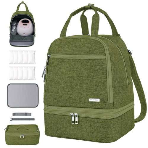 Breast Pump Bag, Spectra Pump Backpack with Pockets for Working Mom, Compatible with Spectra S1, S2, Green