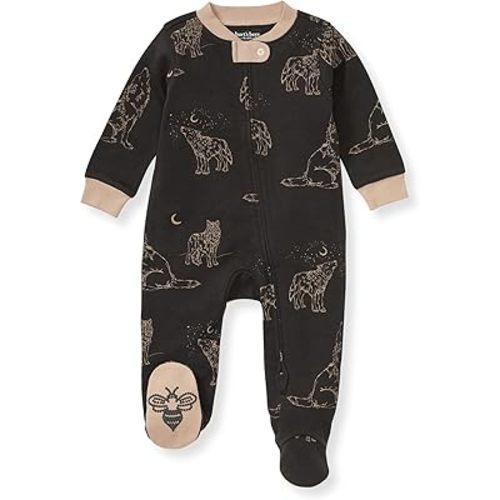Burt's Bees Baby Boys' Sleep & Play PJs, 100% Organic Cotton One-Piece Zip Front Jumpsuit, Baby Boys Footie Pajamas & PJs