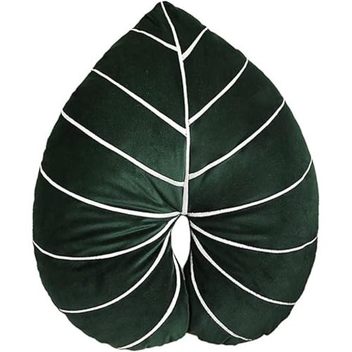 Leaf Pillow, Plant Pillow, Decorative Throw Pillow PP Filling Plush 3D Shaped Cute Pillow for Home Office Bed Sofa Car Decor (Philodendron)