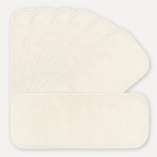 7 Pack Bamboo Inserts with Button Snaps