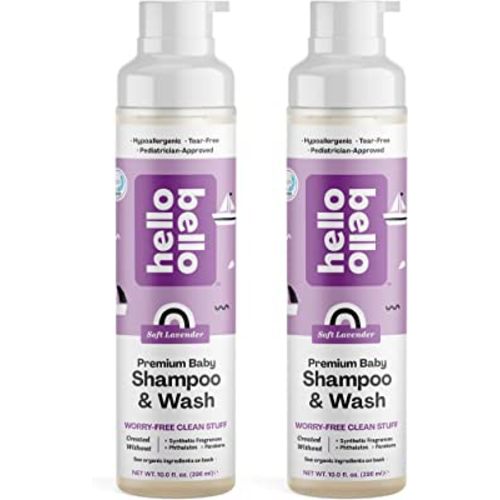 Hello Bello Extra Gentle Shampoo & Body Wash I Tear Free, Hypoallergenic and Pediatrician Tested Plant Based Formula for Babies and Kids I Lavender Scent I 20 FL Oz (2 Packs of 10oz)