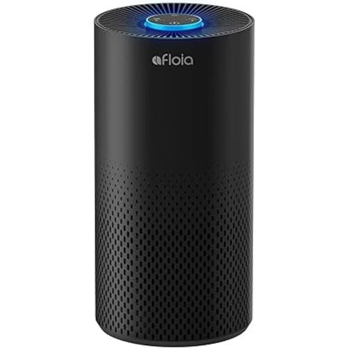 Afloia Air Purifiers for Home Large Room Up to 1076 Ft², 3-Stage Filter Air Purifiers for Bedroom 22 dB, Air Purifiers for Pets Dust Dander Mold Pollen Odor Smoke, Kilo Black, 7 Colors Light