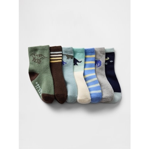 Baby & Toddler Dino Crew Socks (7-Pack)