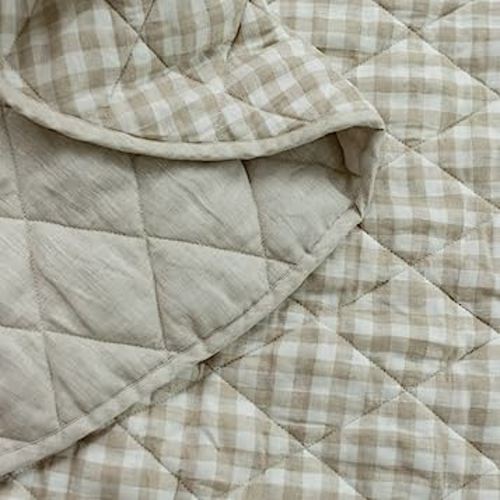 Frankie Lane French Linen.Reversible Playmat for Infants, Girl or boy. Nursery Decor Tummy time mat. Round Soft Indoor Area Padded Toddler Baby mat Rug Playroom Baby Floor mats (Natural)
