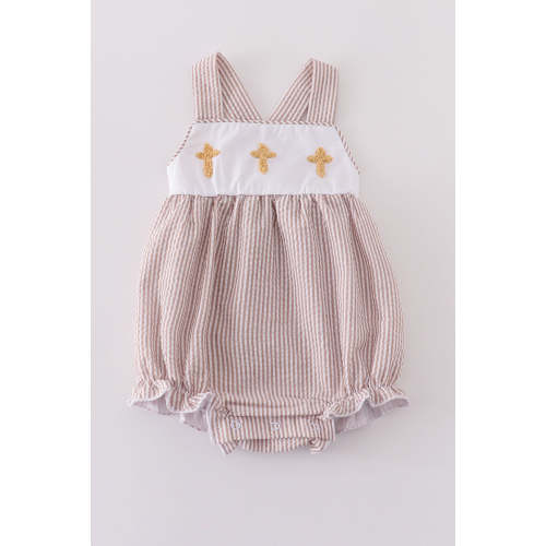 Premium brown cross embroidery bubble