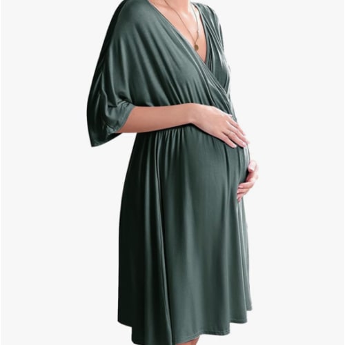 Ekouaer 3 in 1 Labor/Delivery/Hospital Gown Maternity Dress Nursing Nightgown Sleepwear for Breastfeeding