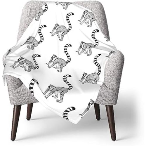 Lemur Pattern Baby Blanket 30 X 40 Inch - Ultra Soft Toddler Quilt Cute Receiving Blankets Nursing Blanket
