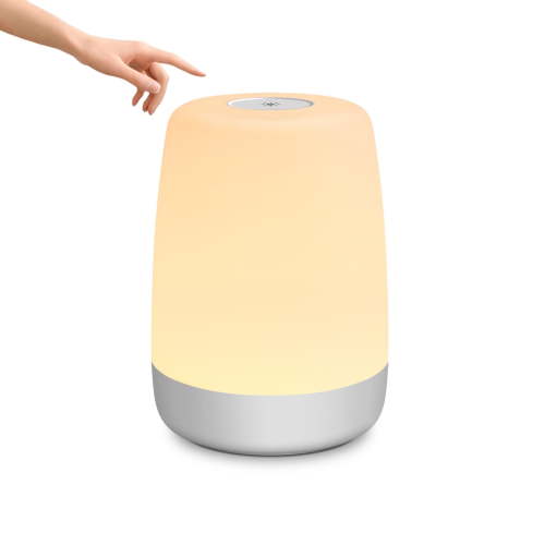 Luna Portable Night Light by Bebcare, Multi-Color Soft Ambient Light, Adjustable Brightness, USB-C Charging, Touch Control, Ideal for Nursery, Bedroom