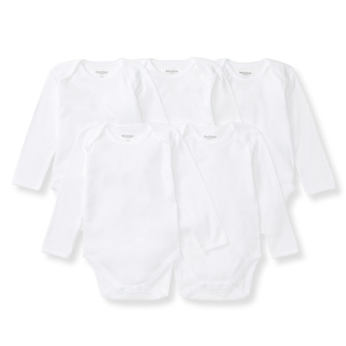 Burt's Bees Organic Long Sleeve Bodysuit 5 Pack (Size 3-6 months)
