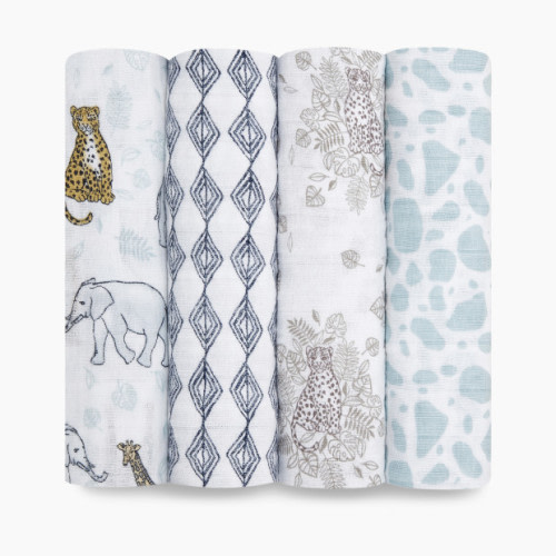 Aden + Anais Cotton Muslin Swaddle 4-Pack - Jungle