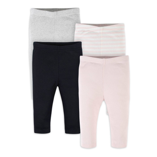 Gerber Baby Girl Pants - Cotton Rib - 4-Pack - 0-24 Months