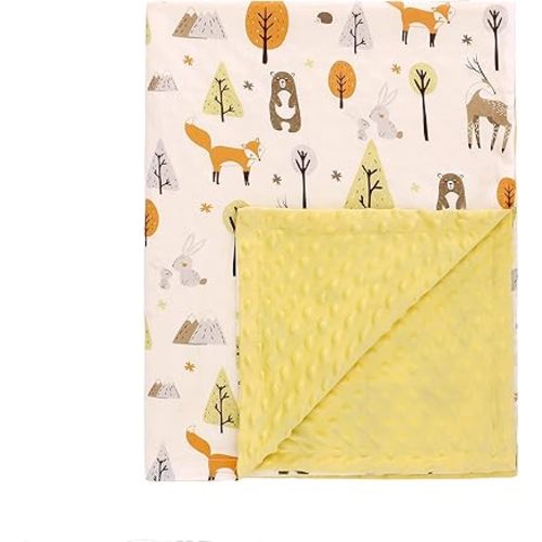 Minky Baby Blanket,Coral Baby Cotton Blanket Soft and Warm Swaddle Wrap Nursery Toddlers Stroller Receiving Blanket Crib Bedding,Reversible Unisex Infant Newborn Gift