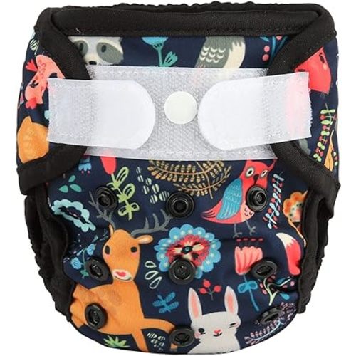 Newborn Baby Cloth Diaper Cover Nappy Hook and Loop (Owl Rabbit)