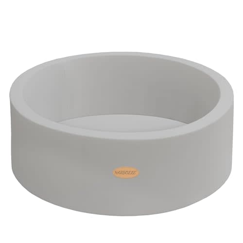 HARBOLLE Baby Ball Pit 35.4" Soft Round Memory Foam Ball Pits NOT Included Balls Indoor Outdoor Playpen for Babies Toddlers Kids Great Gift for Girls Boys, Gray