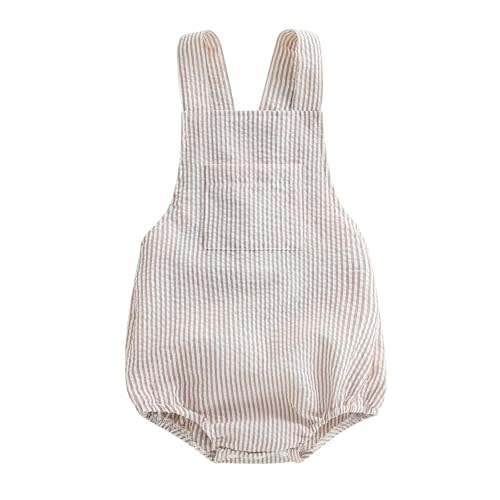 Infant Baby Girl Boy Romper Bodysuit Striped Sleeveless Jumpsuit Overalls One Piece Outfit Summer Clothes