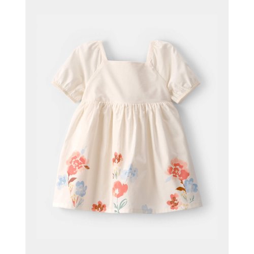 Baby Girl Puff Sleeve Floral Dress - Cream | Carter's