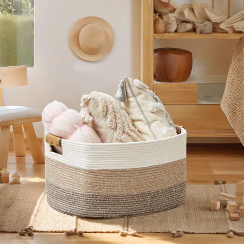 Highland Dunes Anchie Fabric Laundry Basket with Handles & Reviews | Wayfair