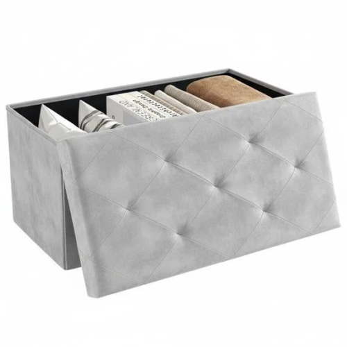 Alvantor Foldable Storage Ottoman Bench, 42 Gallon Large Capacity, 660lbs Weight Capacity, 1" Thick Foam Seat
