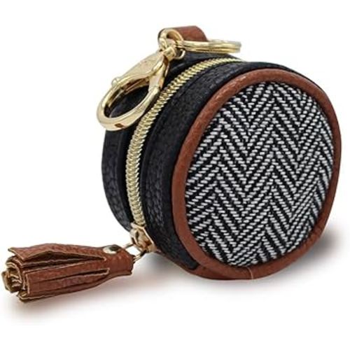 Itzy Ritzy Pacifier Holder Case with Clip - Pacifier Case Includes Clasp to Easily Attach to a Diaper Bag or Purse, Measures 2.5" in Diameter and Holds 2 Pacifiers (Coffee & Cream)
