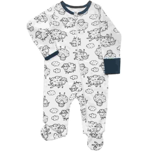 Wonder Nation Baby Gender Neutral Zip Front Footed Sleep N Play Pajamas, Sizes Preemie-6/9 Months