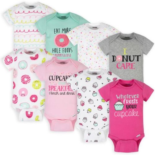 Onesies Brand Baby Girls' Bodysuits - Sweet Treats - 6-9 Months - 8-Pack