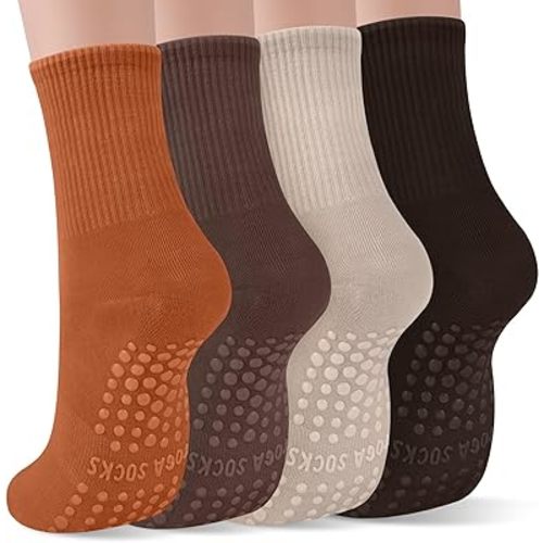 YSense Pilates Grip Socks for Women Non Slip, Yoga Barre Grippy Socks for Pilates, Dance, Ballet, Barre, Hospital