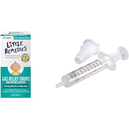 Little Remedies Gas Relief Drops, 1 fl oz & EZY DOSE Kids Oral Syringe, 10 mL Bundle