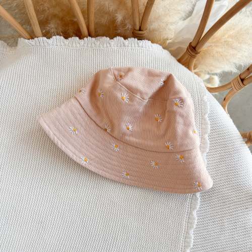 Denim Daisy Bucket Hat - Pink