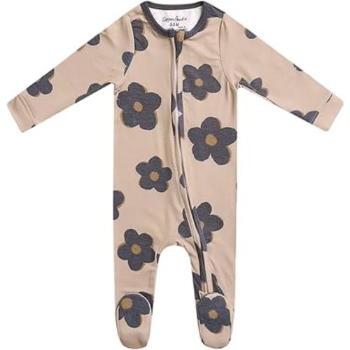 Copper Pearl Zip-up Footie "Gemma in Tan"
