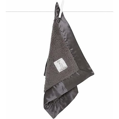 Little Giraffe Baby Blanket - Blanky - Soft Blanket with Satin Trim - Baby Stroller Blanket - Newborn Baby Essentials & Baby Gifts - 17x17 - Charcoal
