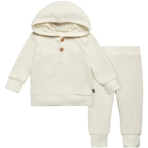 Modern Moments by Gerber Baby Girls' Mini-Waffle 2-piece Hoodie and Pant Set