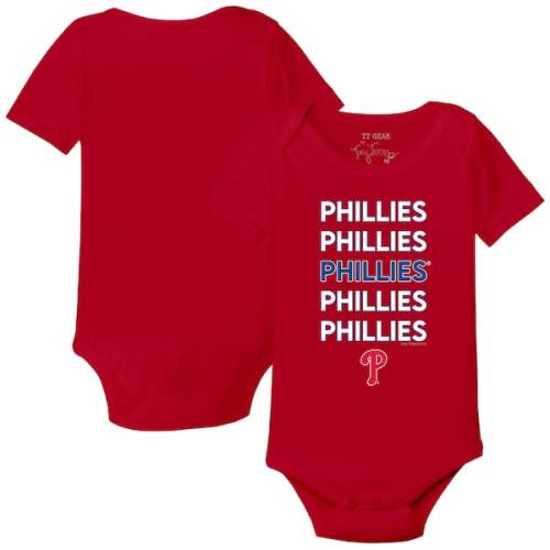 Philadelphia Phillies Tiny Turnip Infant Stacked Bodysuit - Red