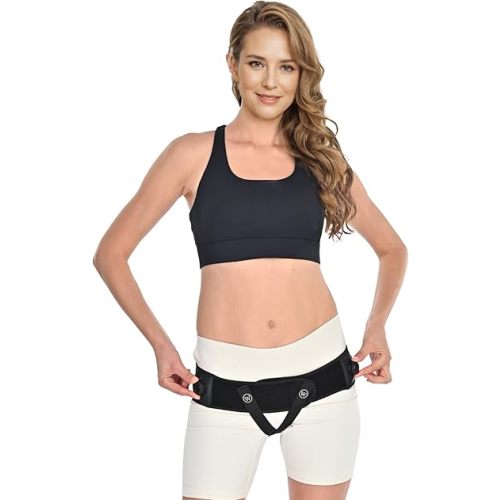 Pelvic Support Belt for Pregnancy and Postpartum, with two Groin Straps that Provide Vulvar Varicosities Support and Prolapse Support for Women (L/XL)