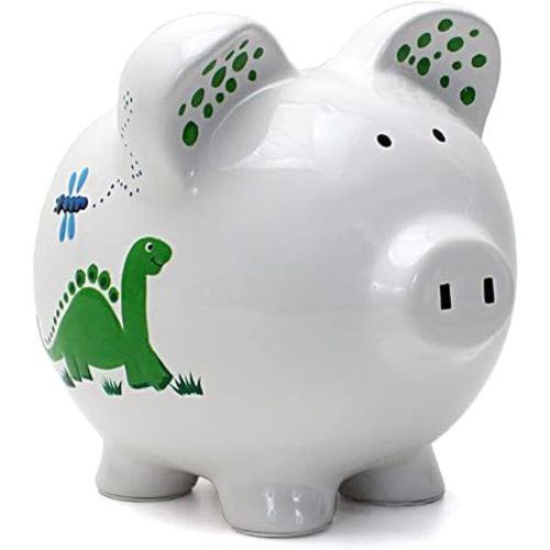 Child to Cherish Ceramic Piggy Bank for Boys, Dinosaur