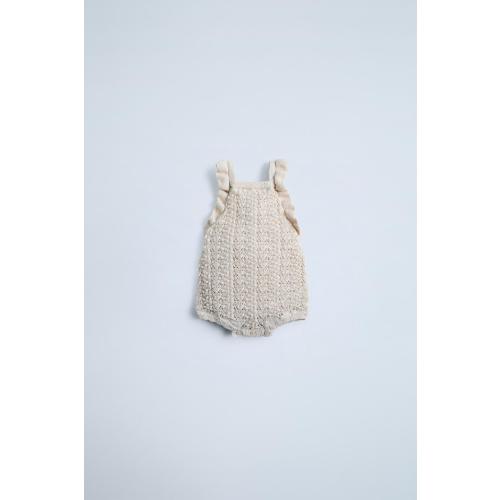 ROMANTIC KNIT ROMPER - Light beige | ZARA United States