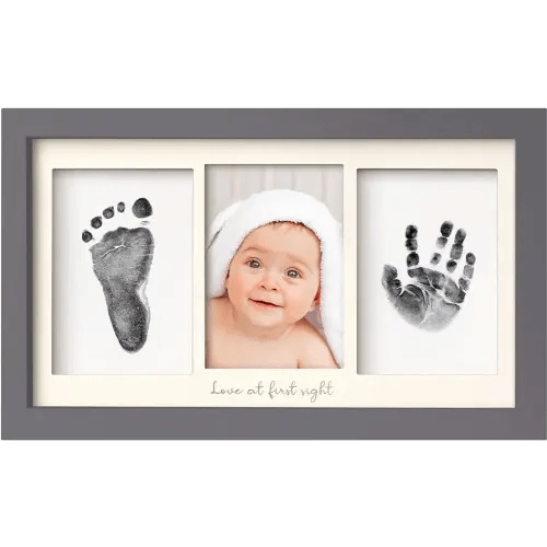 Inkless Baby Hand And Footprint Kit - Ink Pad for Baby Hand and Footprints,Dog Paw Print Kit,Dog Nose Print Kit,Clean Touch Newborn Print Kit,Baby Registry,Baby Shower Gifts,Girls,Boys (Gunmetal Gray)