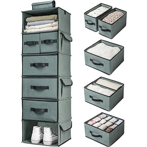 Amazon.com: SMIRLY 6 Shelf Hanging Closet Organizer with Drawers, Closet Hanging Shelf Hanging Closet Organizer, Closet Hanging Organizer, Hanging Storage Organizer, Closet Organizers : Home & Kitchen