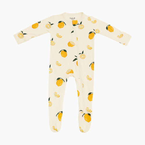 Kyte Baby Printed Zipper Footie - Lemon, 3-6 M