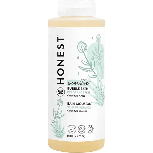 The Honest Company Foaming Bubble Bath | Gentle for Baby | Naturally Derived, Tear-free, Hypoallergenic | Fragrance Free Sensitive, 12 fl oz