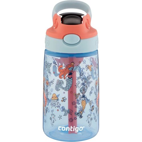 Contigo Kids Straw Water Bottle with AUTOSPOUT Lid, 14oz, Mermaids